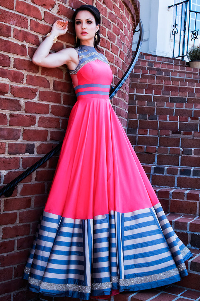 Flared pink gown