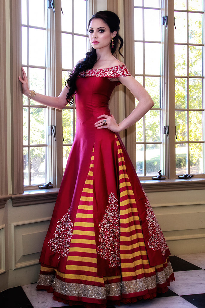 Off Shoulder 2 piece gown